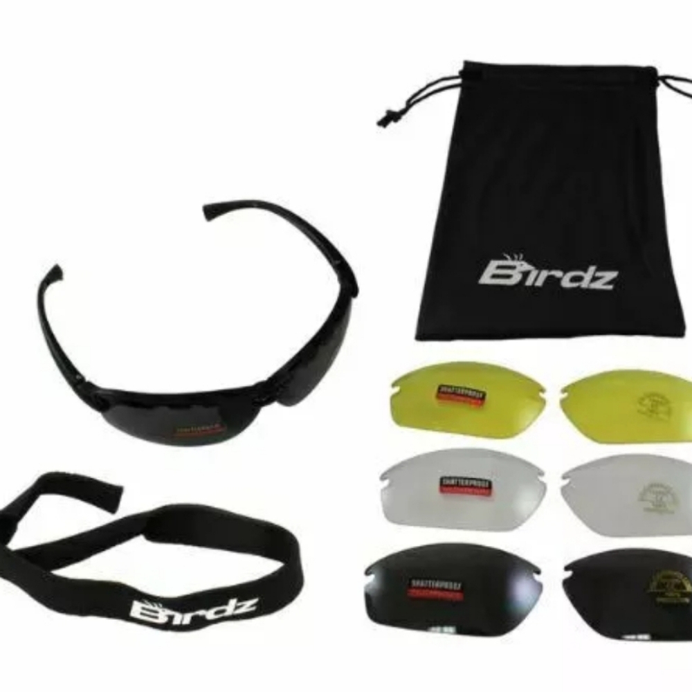BIRDZ HAWK MOTORCYCLE GLASSES SUNGLASSES 4 LENS KIt bin5